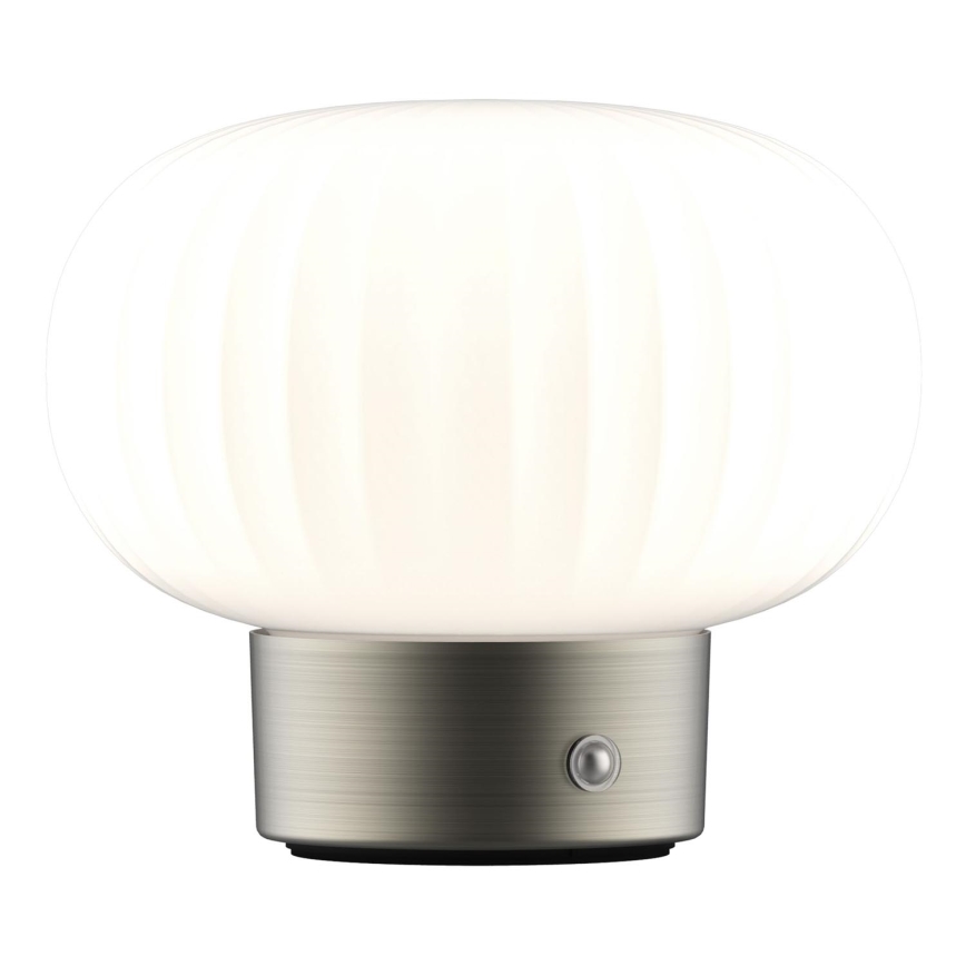 LED Димируема сензорна настолна лампа LATTE LED/1,8W/5V USB 2000 mAh матов хром/бял
