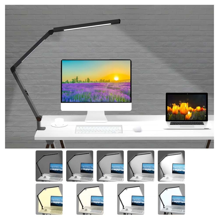 LED Димируем докосване гъвкав настолна лампа POINTIQ LED/12W/230V 3000/4000/5000/6500K CRI 92 черен