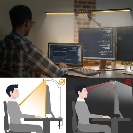 LED Димируем докосване гъвкав настолна лампа POINTIQ LED/24W/230V 3000-6500K CRI 92 черен