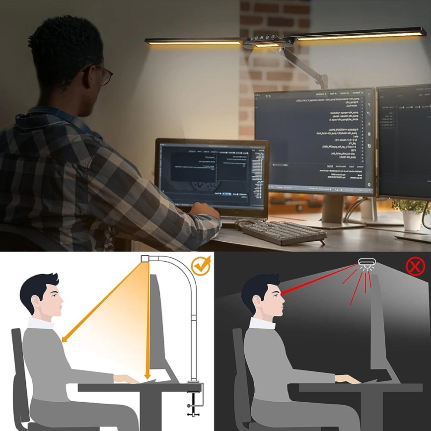 LED Димируем докосване гъвкав настолна лампа POINTIQ LED/24W/230V 3000-6500K CRI 92 черен