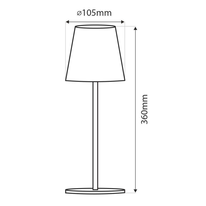 LED Димируема сензорна настолна лампа LED/5W/5V USB 1200 mAh черен