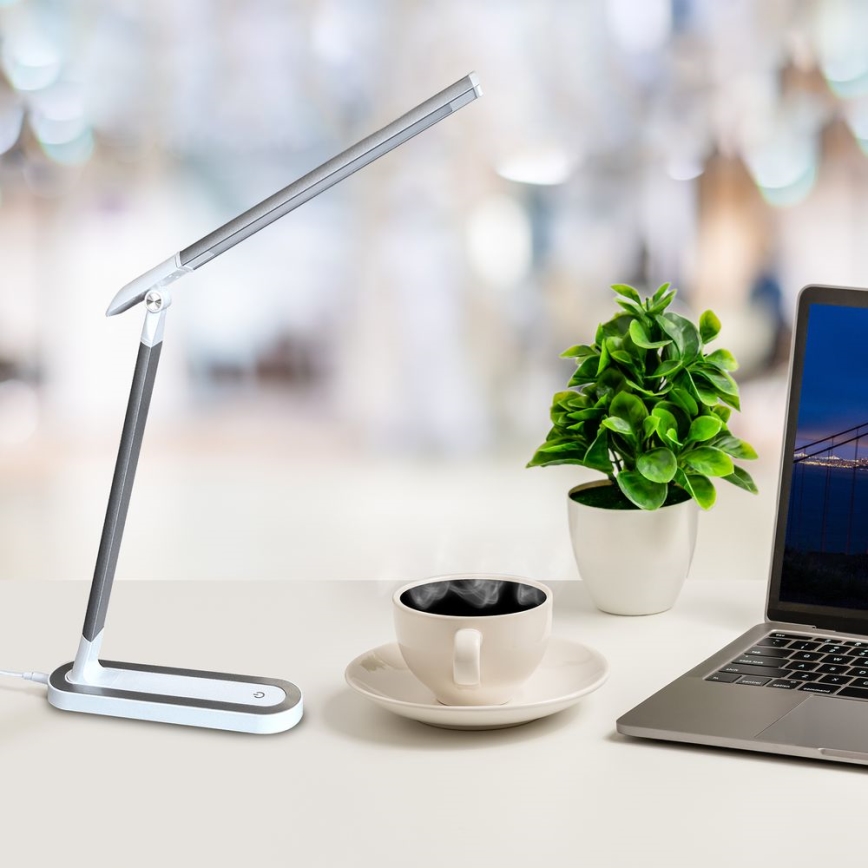 LED Димируема сензорна настолна лампа MADERA LED/7W/230V USB бял