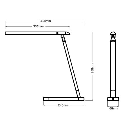LED Димируема сензорна настолна лампа MADERA LED/7W/230V USB бял