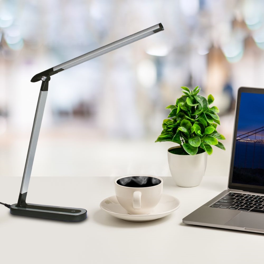 LED Димируема сензорна настолна лампа MADERA LED/7W/230V USB черен
