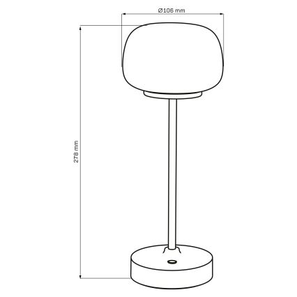 LED Димируема сензорна настолна лампа RIMINI LED/2W/5V USB 2000 mAh черен/бял