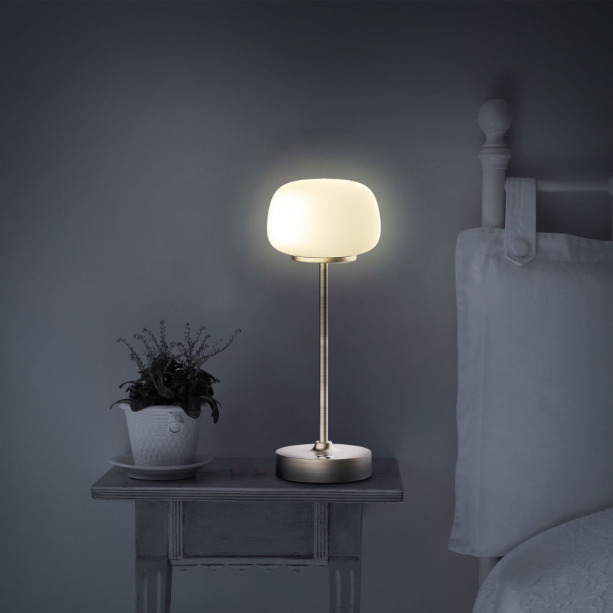LED Димируема сензорна настолна лампа RIMINI LED/2W/5V USB 2000 mAh златист/бял