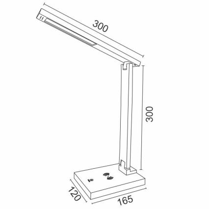 LED Димируема сензорна настолна лампа с безжично зареждане LISA LED/5W/230V + USB