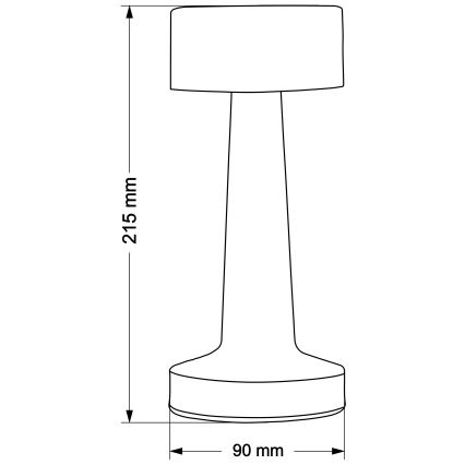 LED димируема сензорна настолна лампа SIMPLY LED/5V 2700/4000/6500K 800 mAh лъскав хром