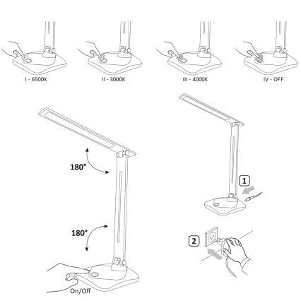 LED Димируема сензорна настолна лампа TOLEDO LED/8W/230V 3000-6500K