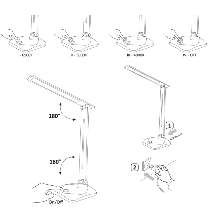 LED Димируема сензорна настолна лампа TOLEDO LED/8W/230V 3000-6500K