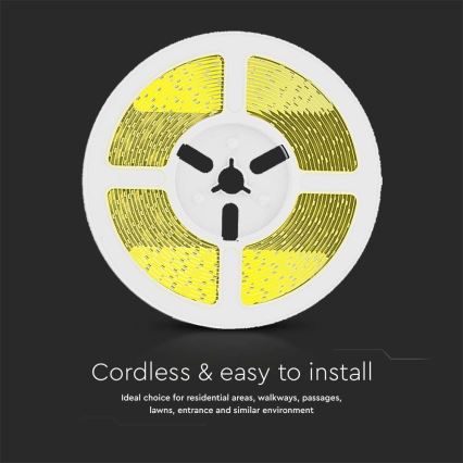 LED Димируема соларна лента LED/1,2W/3,7V 3000K IP67 1500 mAh 5m + дистанционно управление
