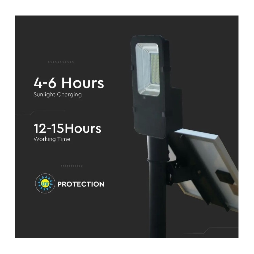 LED регулируема соларна улична лампа LED/50W/6,4V 4000K IP65 50000 mAh + дистанционно управление