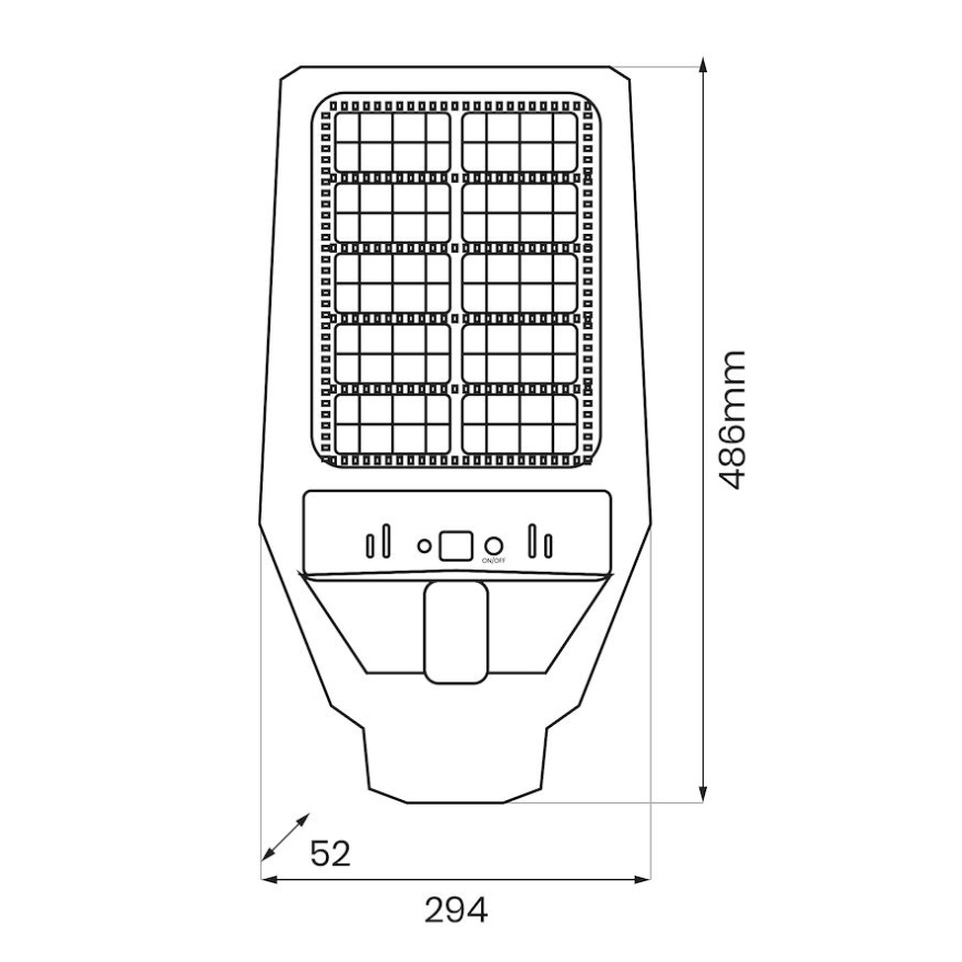 LED Димируема соларна улична лампа със сензор за движение и здрач KERS LED/300W/3,2V 6500K 8000 mAh IP65 сив + дистанционно управление