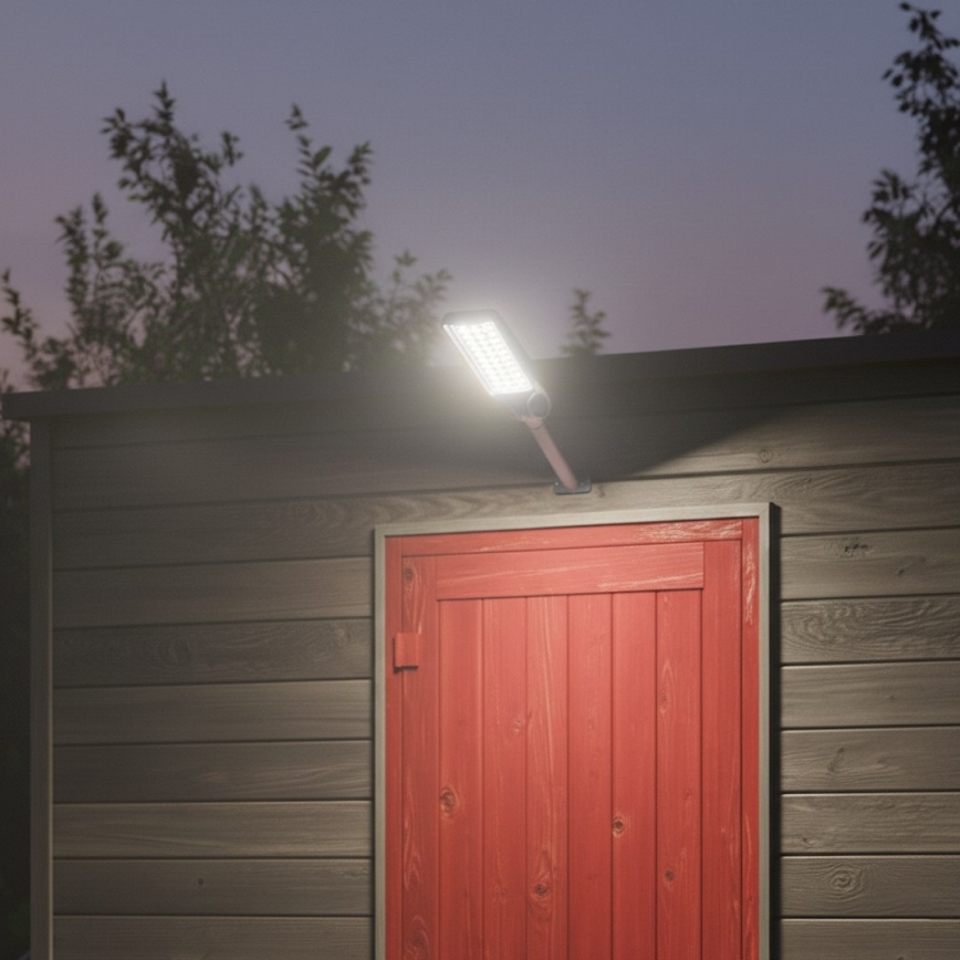 LED димируема соларна улична лампа с сензор VENICE LED/200W/3,2V 12000 mAh IP65 черна + дистанционно управление