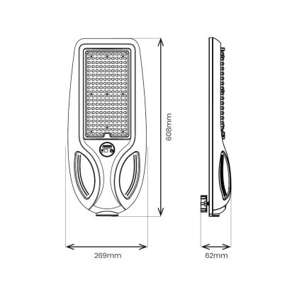 LED димируема соларна улична лампа с сензор VENICE LED/200W/3,2V 12000 mAh IP65 черна + дистанционно управление