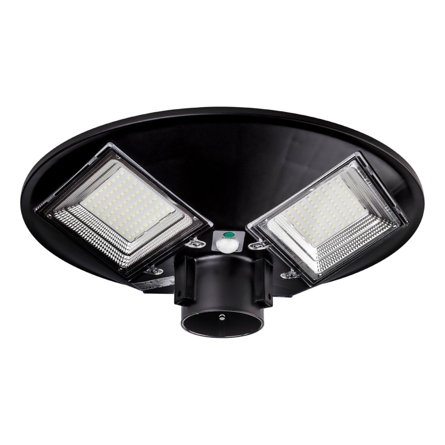LED Димируема соларна улична лампа със сензор LED/15W/6V 11000 mAh 6500K IP65 черен + дистанционно управление