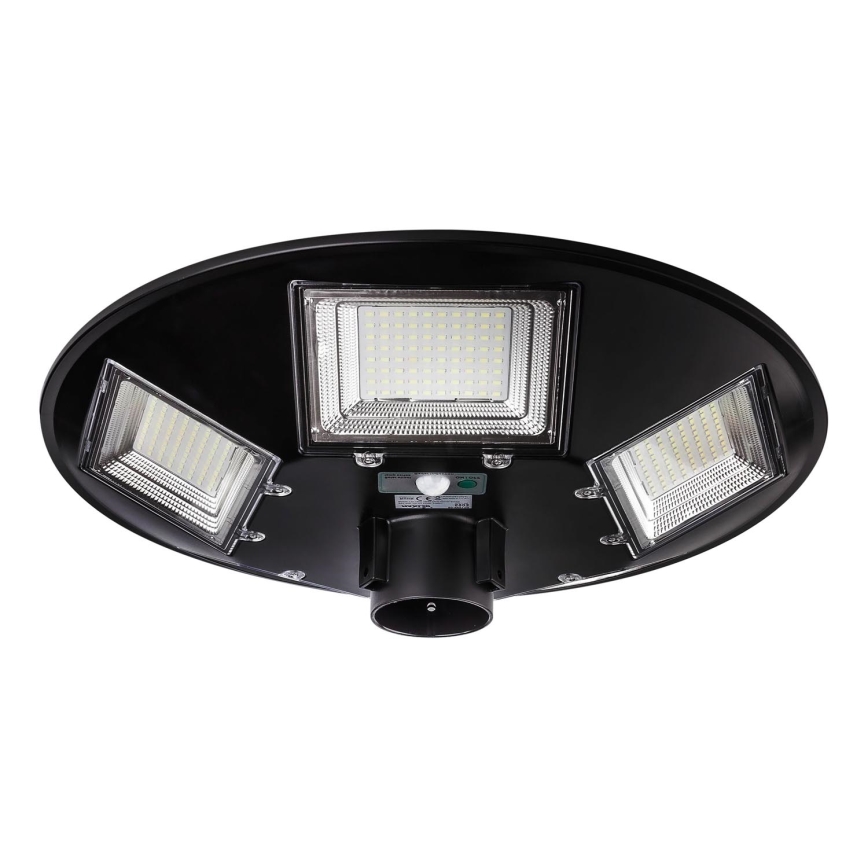 LED Димируема соларна улична лампа със сензор LED/22W/6V 18000 mAh 6500K IP65 черен + дистанционно управление