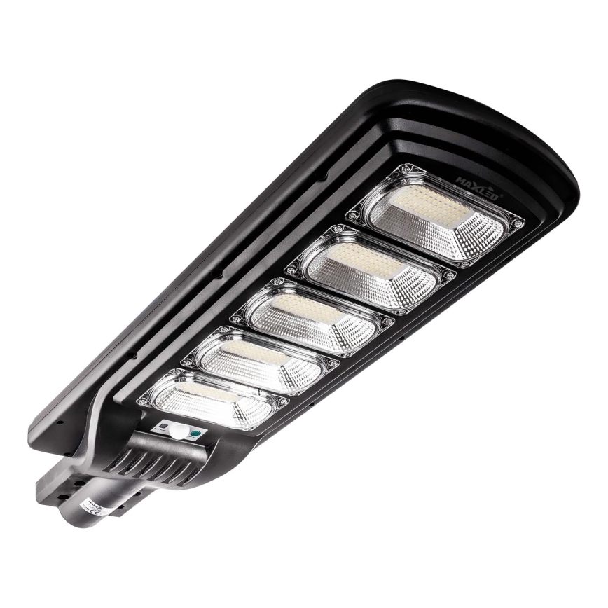 LED Димируема соларна улична лампа със сензор LED/300W/6V 6500K IP65 черен + дистанционно управление