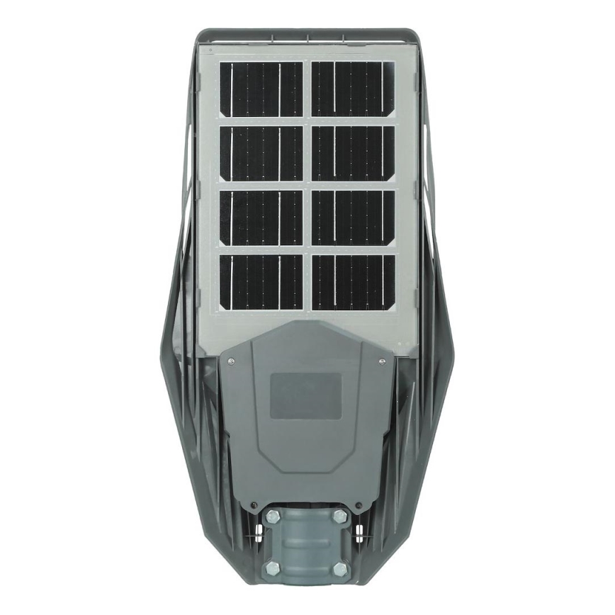 LED Димируема соларна улична лампа със сензор за движение и здрач KERS LED/300W/3,2V 6500K 8000 mAh IP65 сив + дистанционно управление