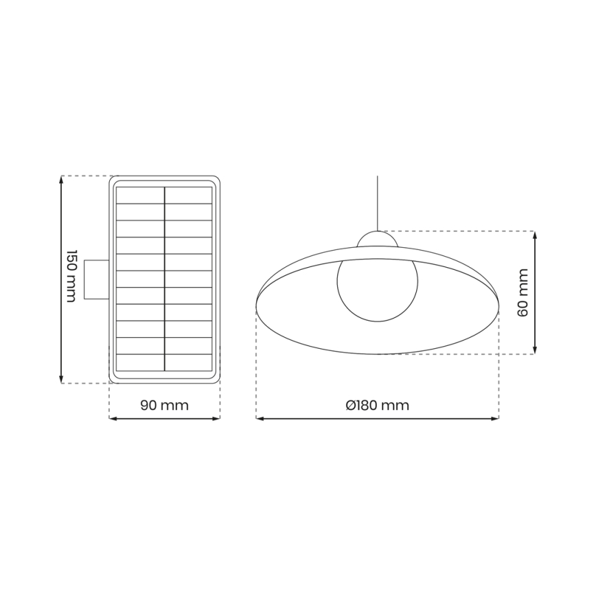 LED Димируема соларна висяща лампа със сензор за здрач LED/6W/3,7V 800 mAh IP44 + дистанционно управление