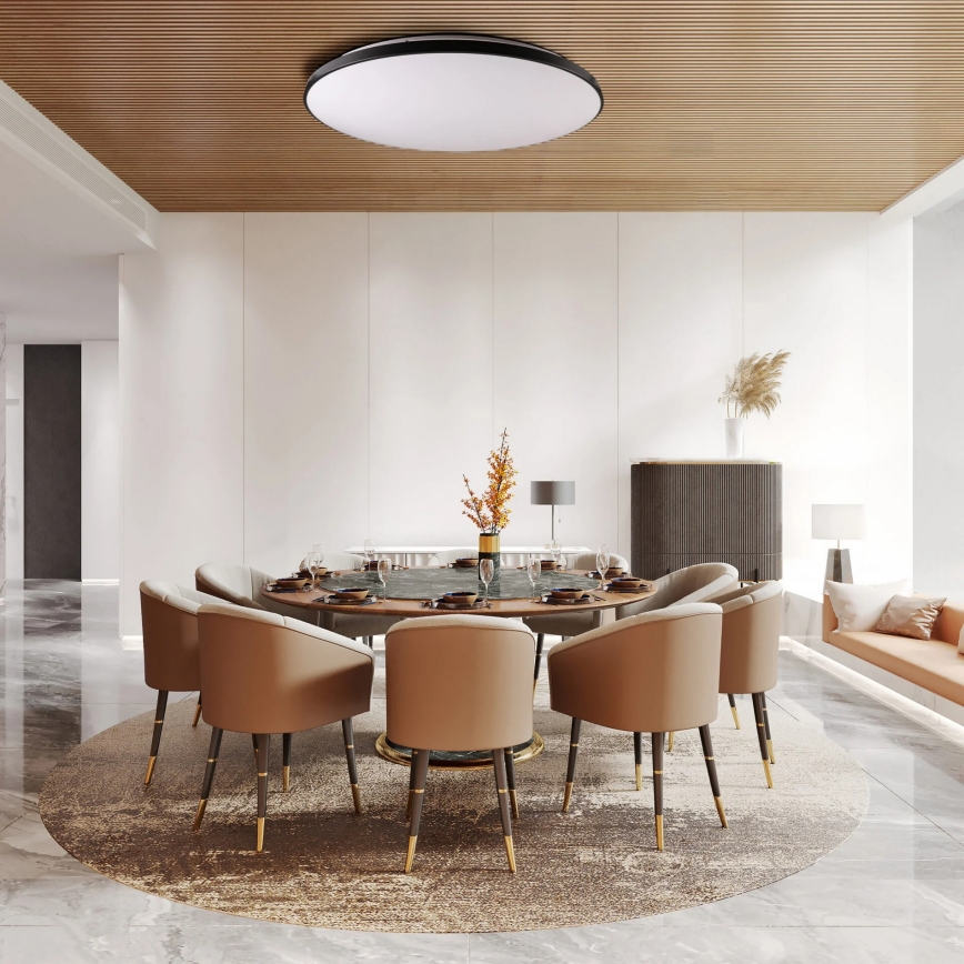 Димируемо LED таванно осветително тяло KERN LED/100W/230V 3000/4000/6000K Ø 100 cm черно + дистанционно управление