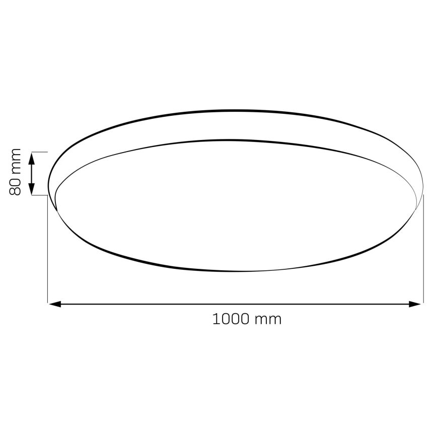 Димируемо LED таванно осветително тяло KERN LED/100W/230V 3000/4000/6000K Ø 100 cm черно + дистанционно управление