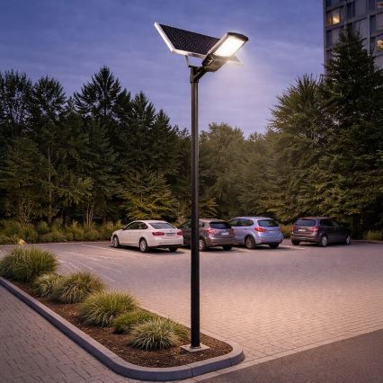LED димируема улична лампа със сензор и слънчев панел KOBRA LED/400W/3,2V 24000 mAh IP65 антрацит + дистанционно управление