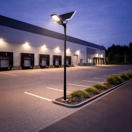 LED димируема улична лампа със сензор и слънчев панел KOBRA LED/400W/3,2V 24000 mAh IP65 антрацит + дистанционно управление