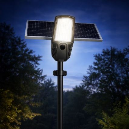 LED димируема улична лампа със сензор и слънчев панел KOBRA LED/400W/3,2V 24000 mAh IP65 антрацит + дистанционно управление