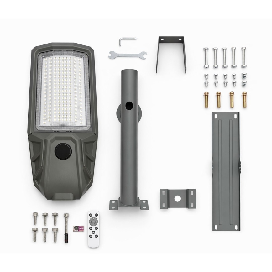 LED димируема улична лампа със сензор и слънчев панел KOBRA LED/400W/3,2V 24000 mAh IP65 антрацит + дистанционно управление