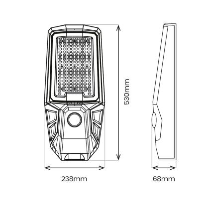 LED димируема улична лампа със сензор и слънчев панел KOBRA LED/400W/3,2V 24000 mAh IP65 антрацит + дистанционно управление