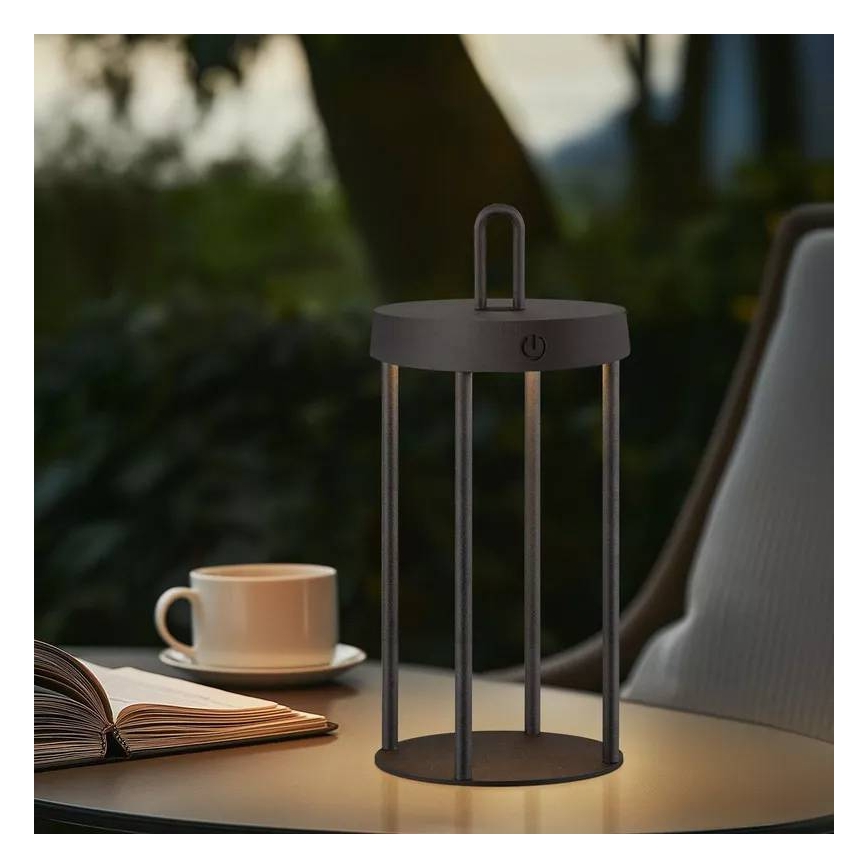 LED димируема външна презареждаема настолна сензорна лампа GENTLE LED/1,5W/3,7V 3000 mAh IP44 черна