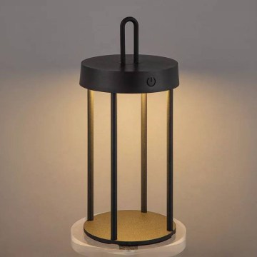 LED димируема външна презареждаема настолна сензорна лампа GENTLE LED/1,5W/3,7V 3000 mAh IP44 черна