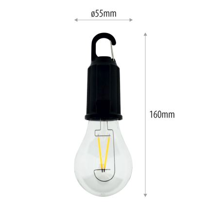 LED димируема външна висяща презареждаема лампа LED/3W/5V 400 mAh IP44