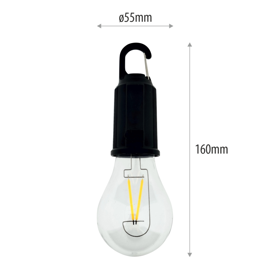 LED димируема външна висяща презареждаема лампа LED/3W/5V 400 mAh IP44