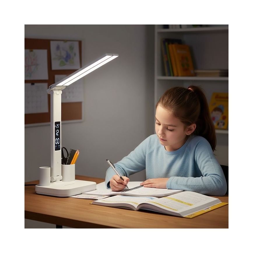 Димируема презареждаема настолна LED лампа NOBLITE P LED/5W/5V 3000/4000/6000K 2200 mAh бяла