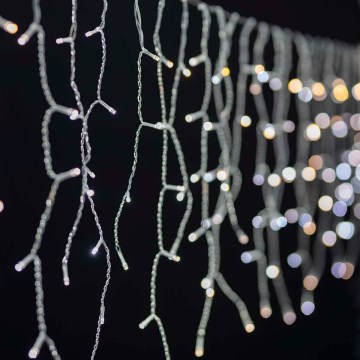 LED димируема коледна завеса за външна употреба 400xLED/11 функции 11m IP65 Wi-Fi Tuya