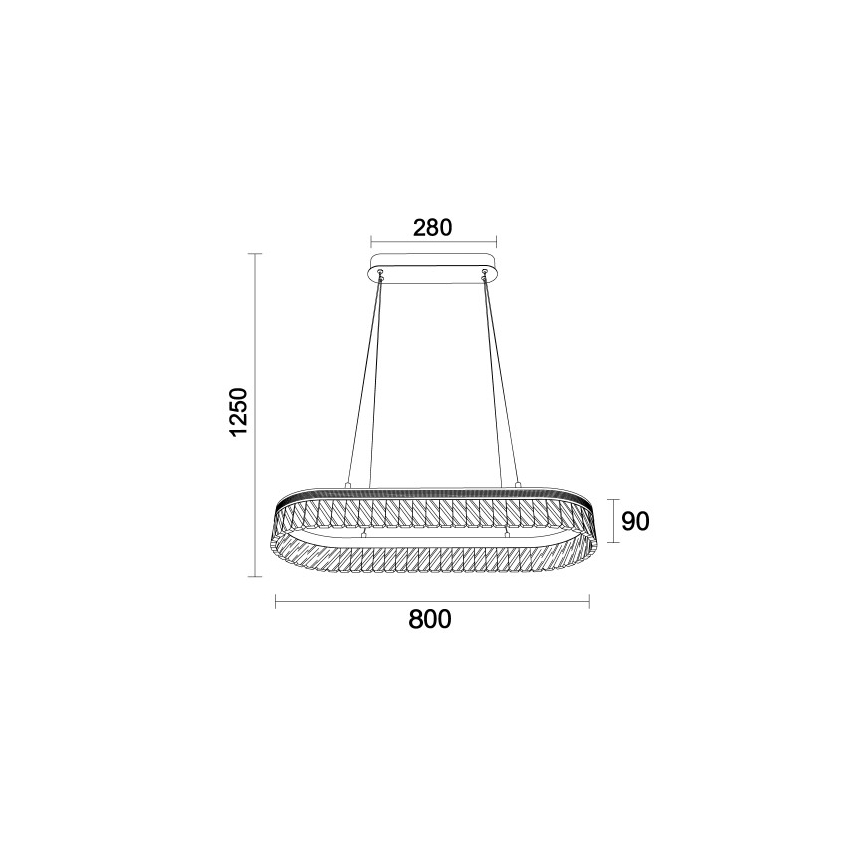 LED димируем кристален полилей на кабел THALIA LED/50W/230V 3000-6000K + дистанционно управление
