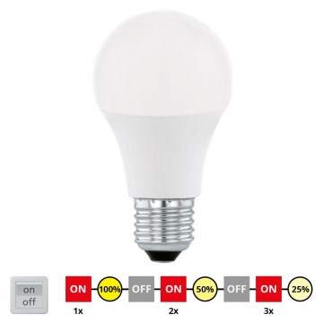 LED Димируема крушка A60 E27/10W/230V 3000K - STEPDIMMING - Eglo 79184