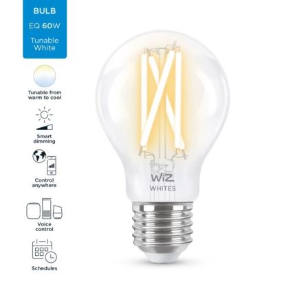 LED Димируема крушка FILAMENT A60 E27/6,7W/230V 2700-6500K CRI 90 Wi-Fi - WiZ