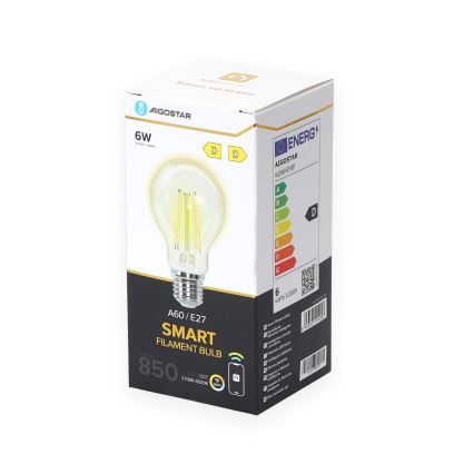 LED Димируема крушка A60 E27/6W/230V 2700-6500K Wi-Fi - Aigostar