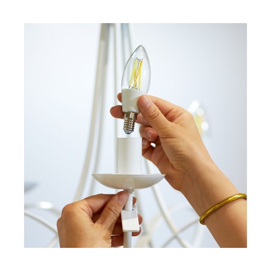 LED Димируема крушка FILAMENT C35 E14/4,9W/230V 2700-6500K CRI 90 Wi-Fi - WiZ