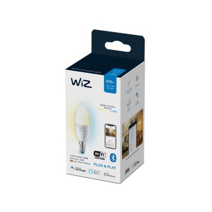 LED Димируема крушка C37 E14/4,9W/230V 2700-6500K CRI 90 Wi-Fi - WiZ