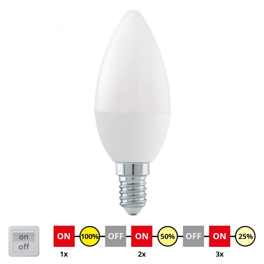 LED Димируема крушка C37 E14/6W/230V 3000K - STEPDIMMING - Eglo 54834