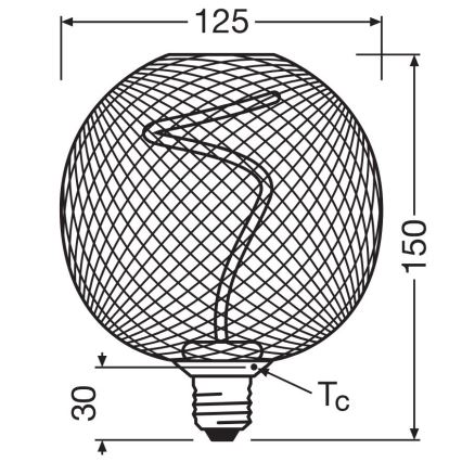 LED Димируема крушка DECOR FILAMENT G125 E27/3,5W/230V 1800K златист - Osram