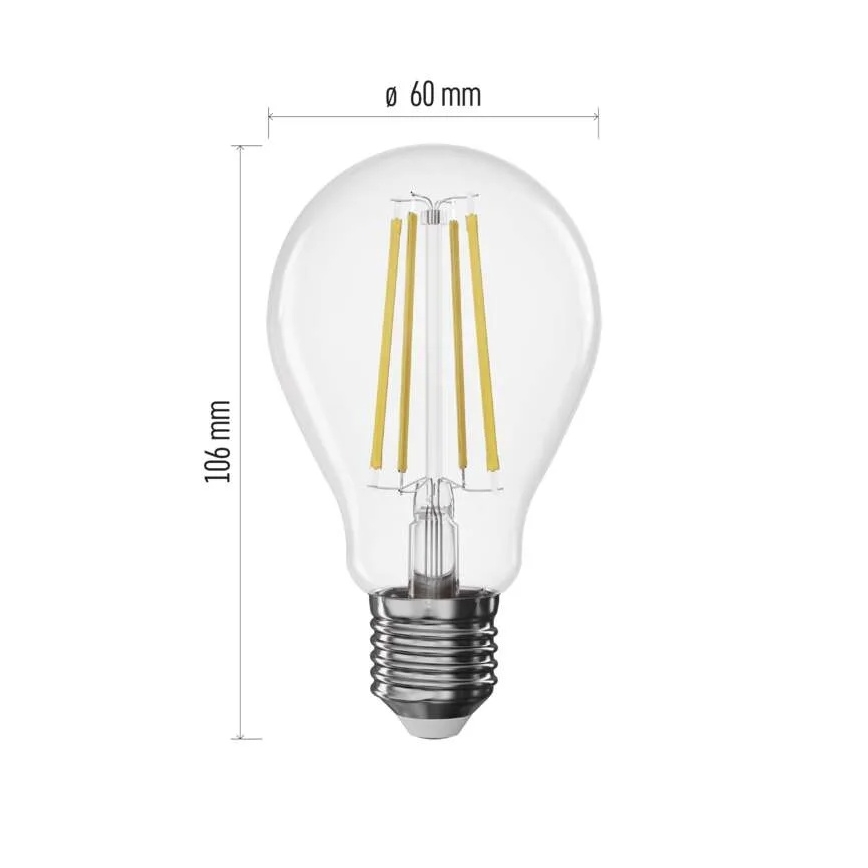 LED димируема крушка FILAMENT A60 E27/7,5W/230V 2700K