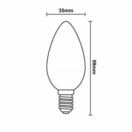 LED Димируема крушка FILAMENT C35 E14/6W/230V 3000K