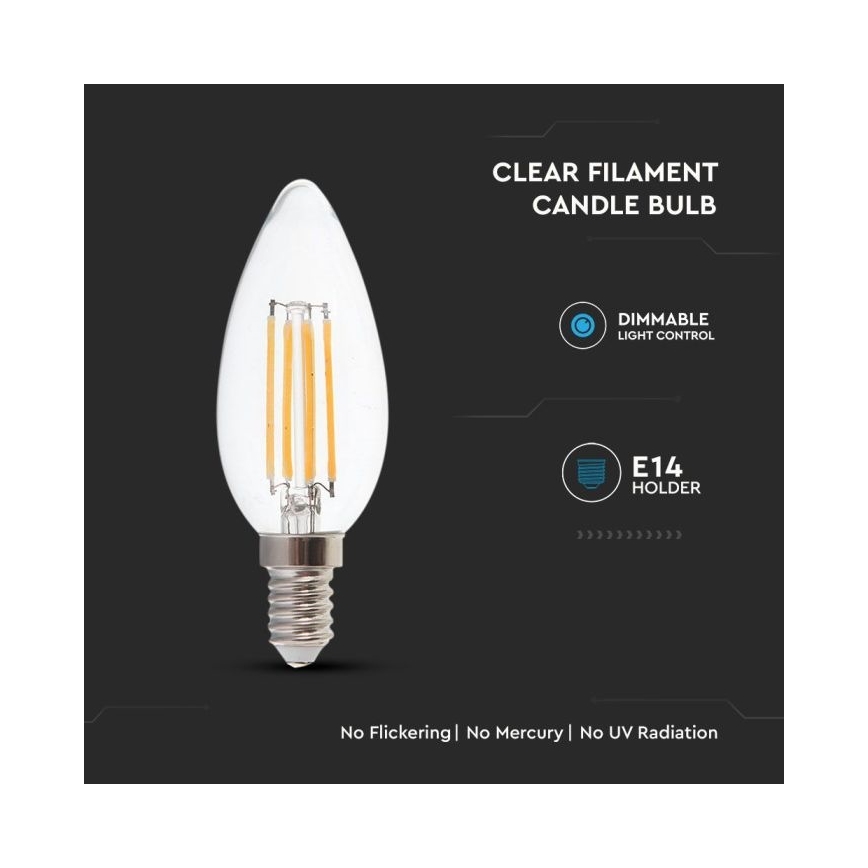 LED Димируема крушка FILAMENT E14/4W/230V 3000K
