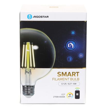 LED Димируема крушка FILAMENT G125 E27/6W/230V 2700-6500K Wi-Fi - Aigostar