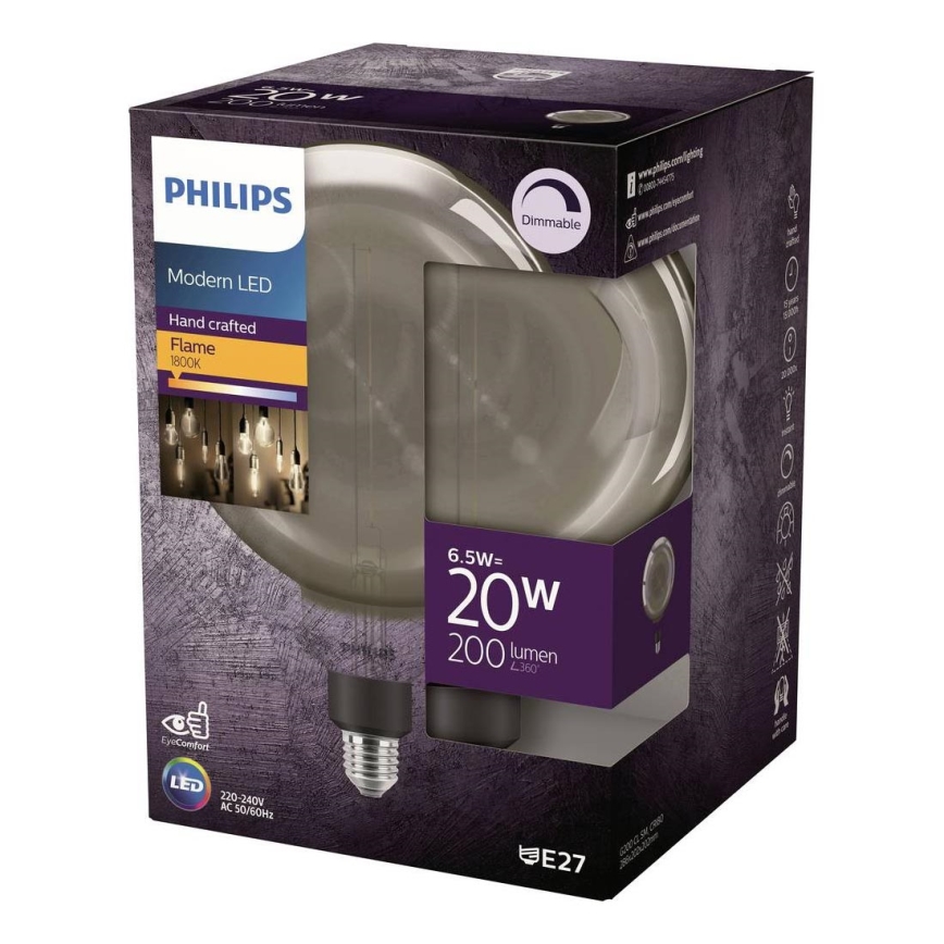 LED димируема крушка FILAMENT G200 E27/6,5W/230V 1800K